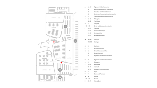 Leitsystem der Bibliothek der Zeppelin Universität